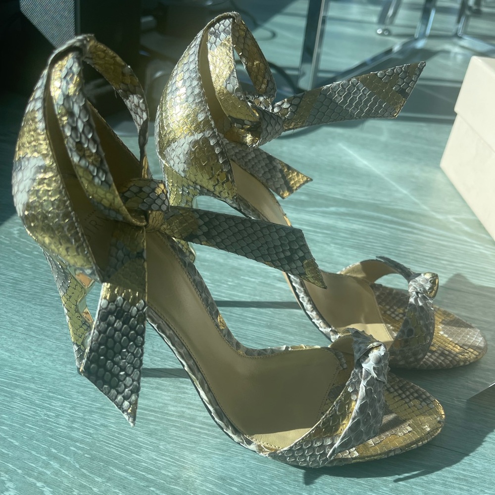 Alexandre Birman Clarita Python Wave-Heel Sandals - image 6